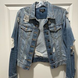 Bardot Light Blue Distressed Denim Jean Jacket